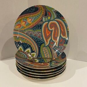 NWT Pottery Barn Retired Set of 6 Ana Paisley 9” Plates